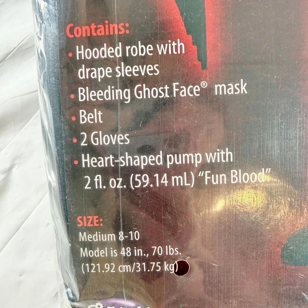 Scream Ghost Face Bleeding Mask Costume Set Kids Size Medium 8-10 Disguise